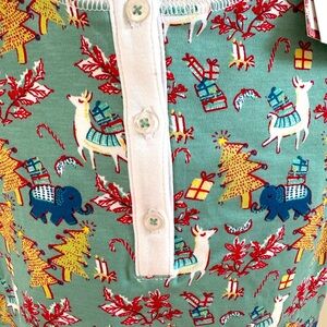 Roller Rabbit Green and White KIDS Pajama SET with Festive Design